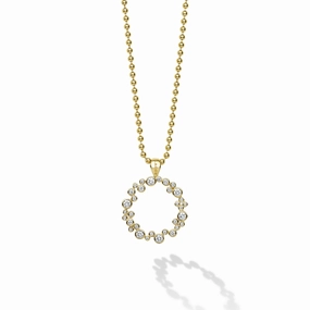 18K Fizz Diamond Circle Pendant Necklace