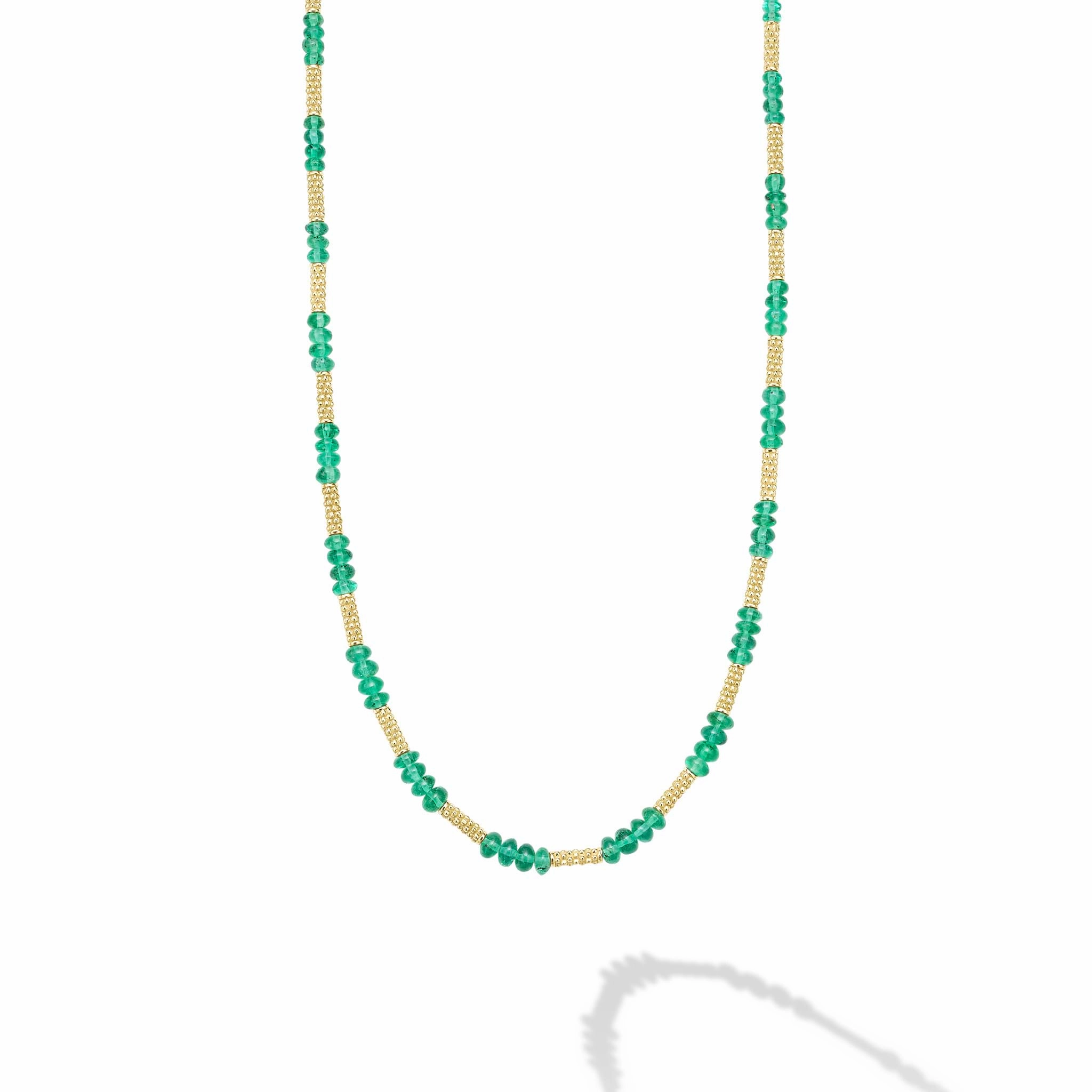 18K Gold and Emerald Necklace