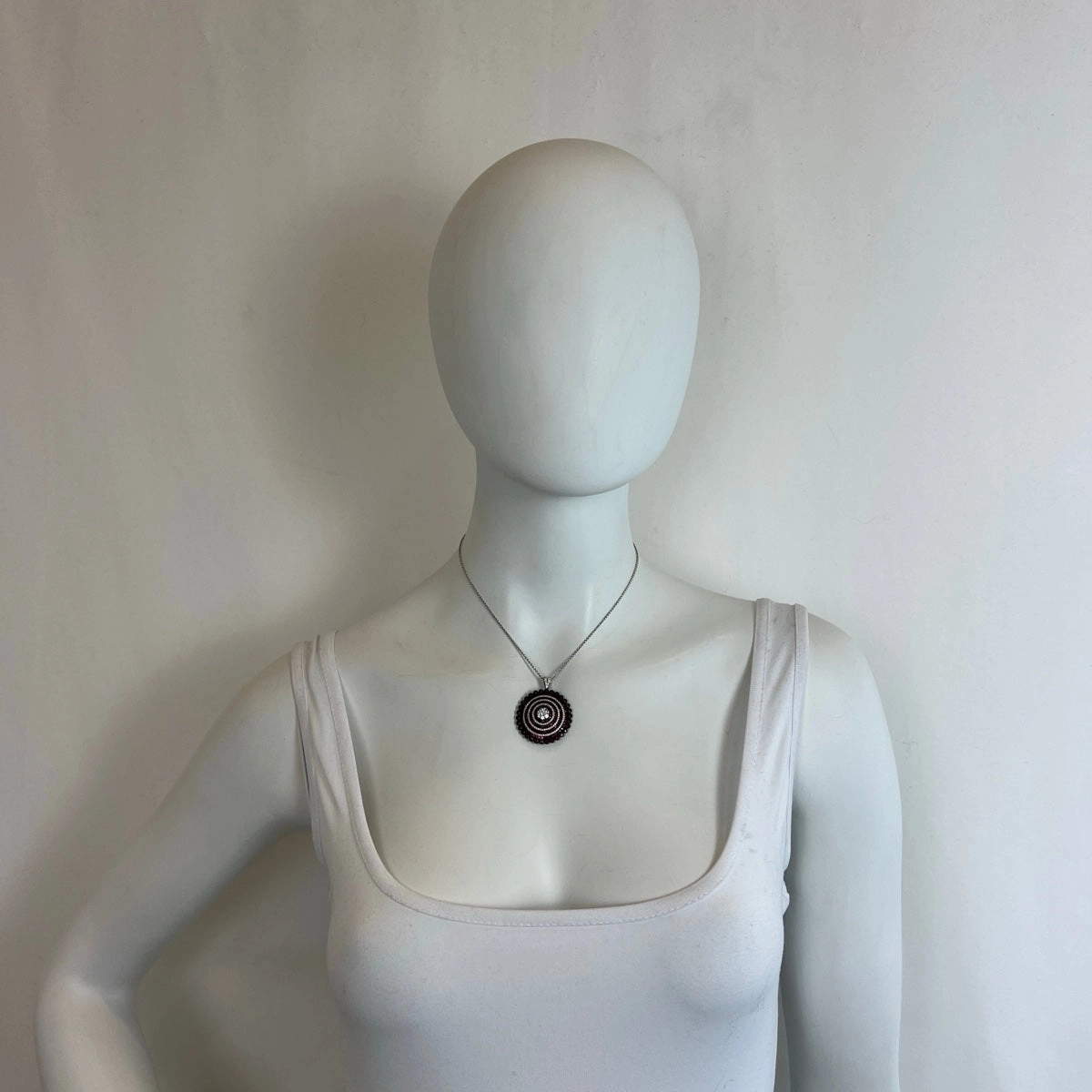 18K Gold Ruby and Diamond Pendant Necklace