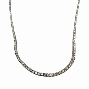18K White Gold Diamond Tennis Necklace