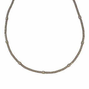 18K White Gold Diamond Tennis Necklace