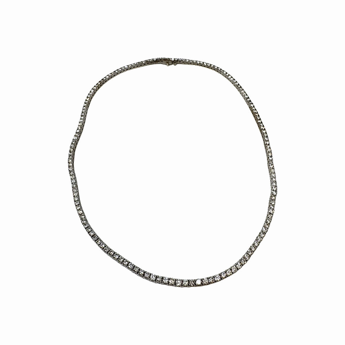 18K White Gold Diamond Tennis Necklace