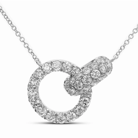 18K White Gold Natural Diamonds Contemporary Necklace