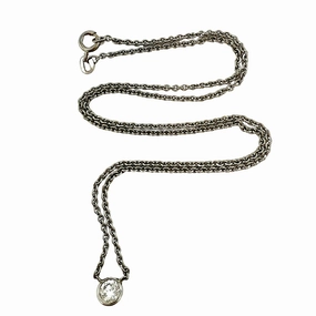 18K White Gold Necklace with .43ct Bezel Set Diamond