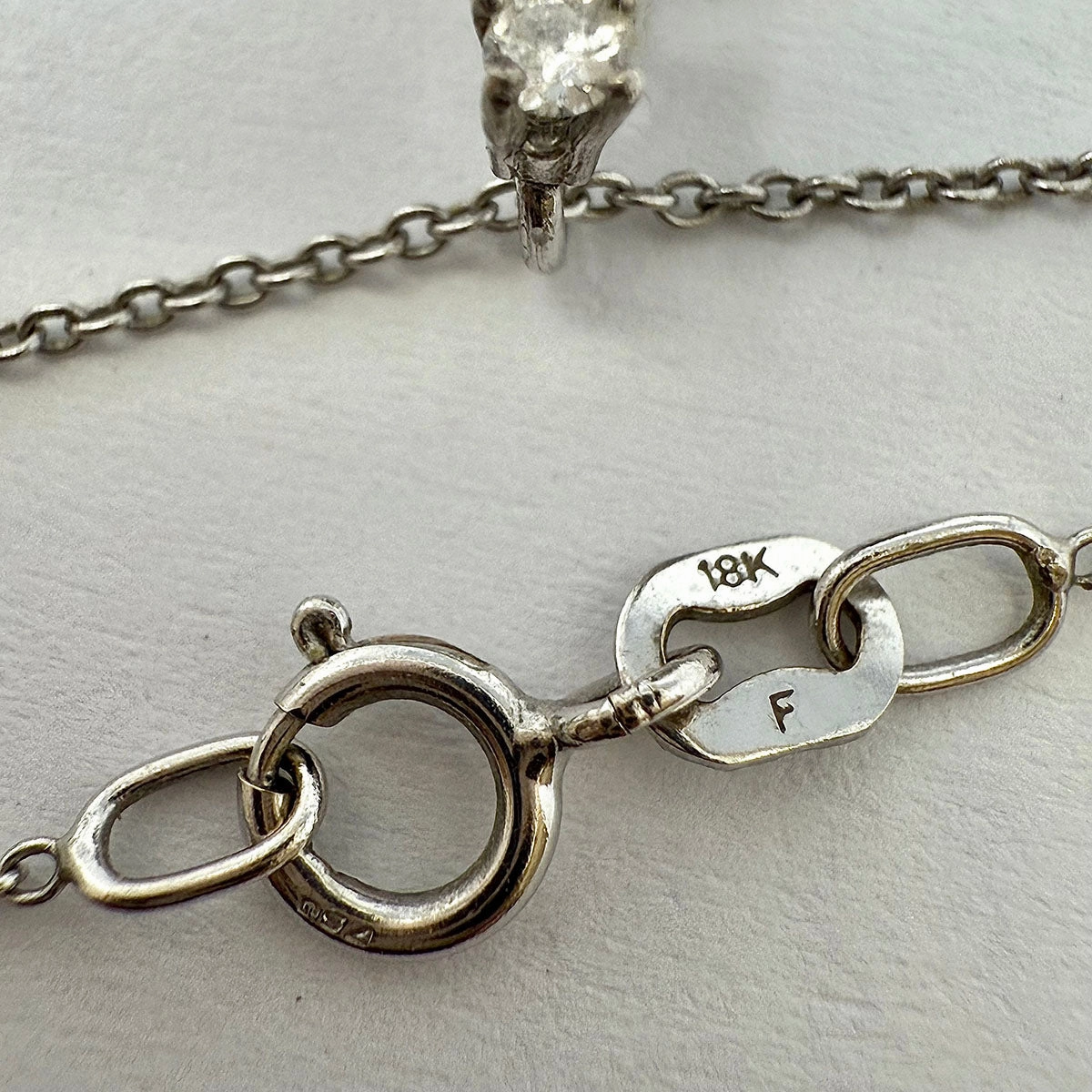18K White Gold Necklace with Ruby and Diamond Pendant