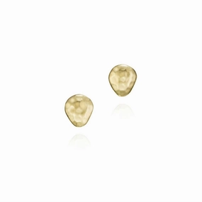 18K Yellow Gold Vermeil Button Earrings