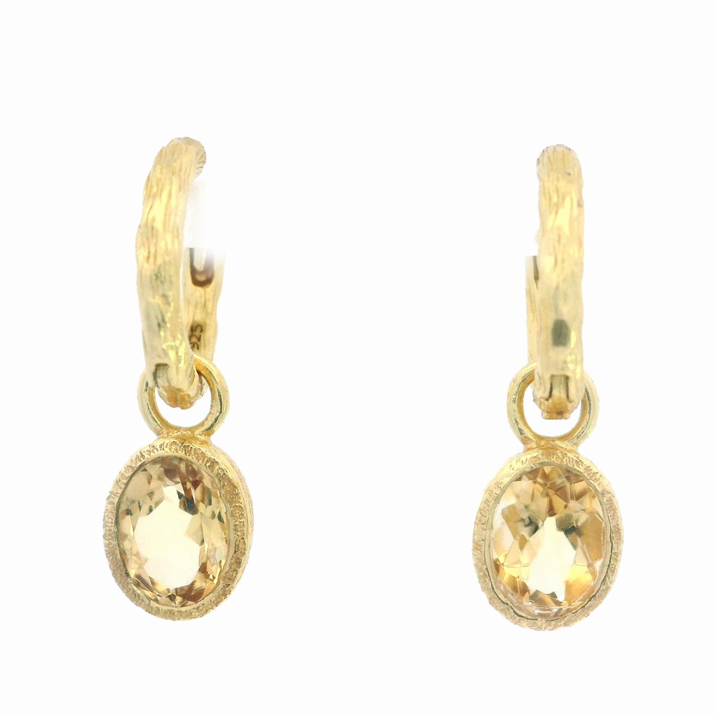18K Yellow Gold Vermeil Citrine Dangle Earrings