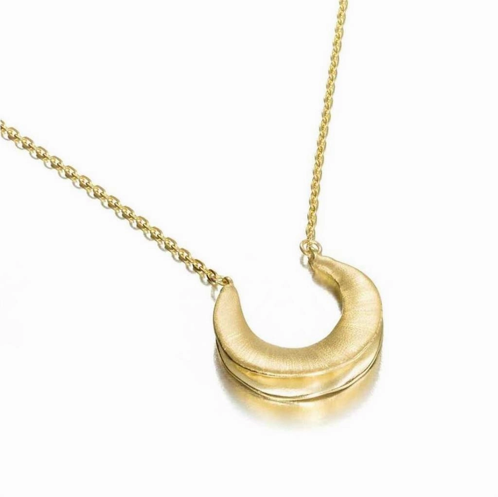 18K Yellow Gold Vermeil Crescent Moon Necklace