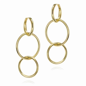 18K Yellow Gold Vermeil Double Dangle Earrings