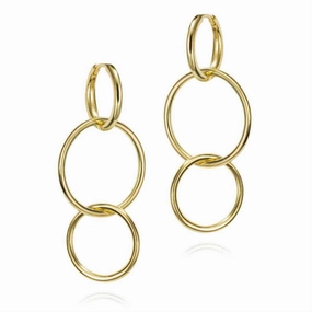 18K Yellow Gold Vermeil Double Dangle Earrings