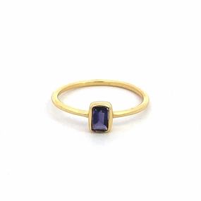 18K Yellow Gold Vermeil Iolite Classic Ring