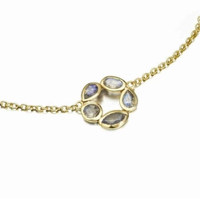 18K Yellow Gold Vermeil Labradorite Flower Necklace
