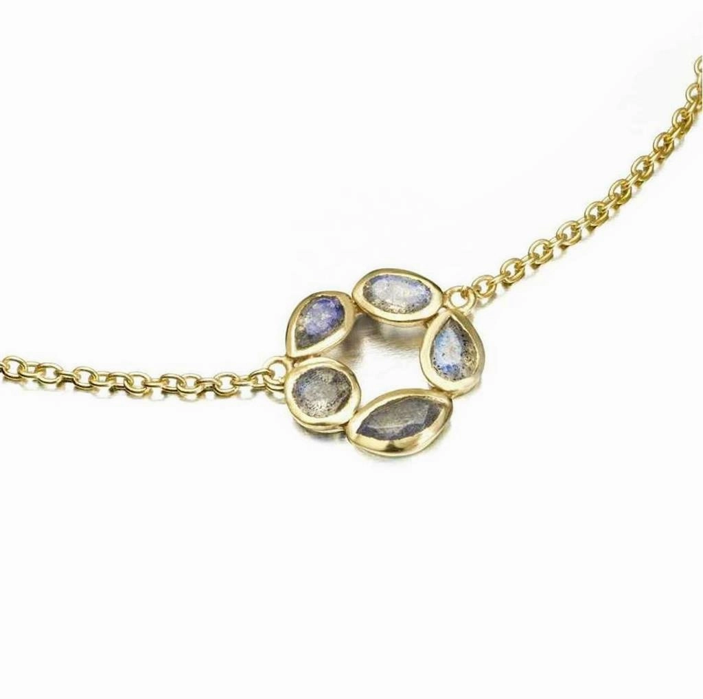 18K Yellow Gold Vermeil Labradorite Flower Necklace