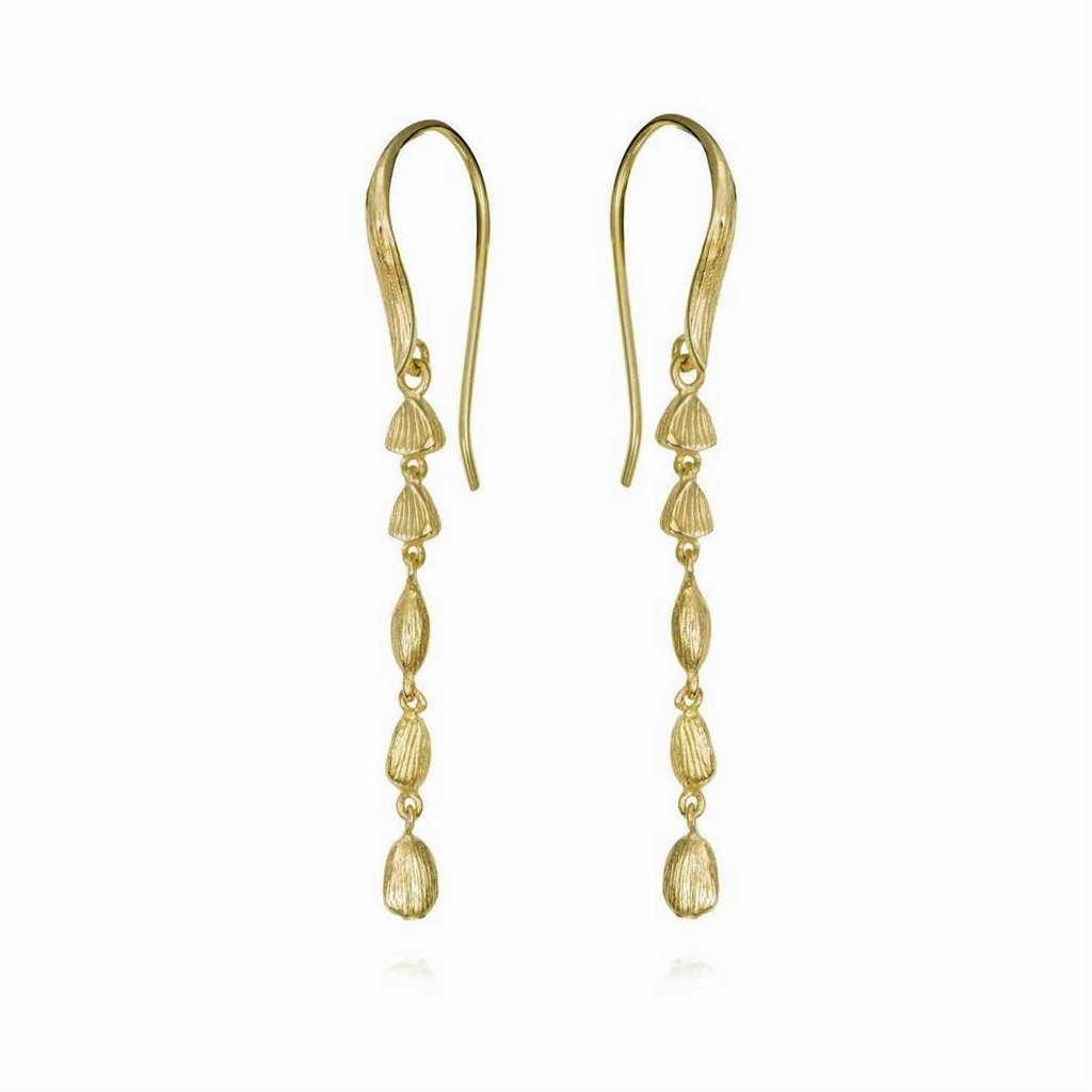18K Yellow Gold Vermeil Nugget Dangle Earrings