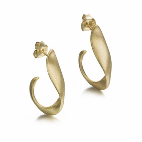 18K Yellow Gold Vermeil Twist Hoop Earrings