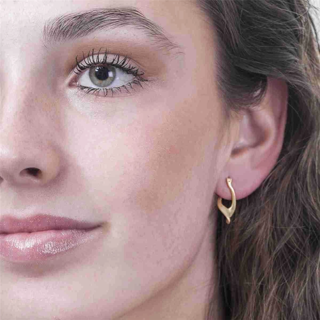 18K Yellow Gold Vermeil Twist Hoop Earrings