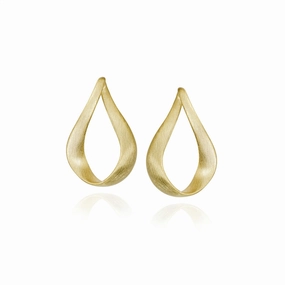 18K Yellow Gold Vermeil Twist Hoop Earrings