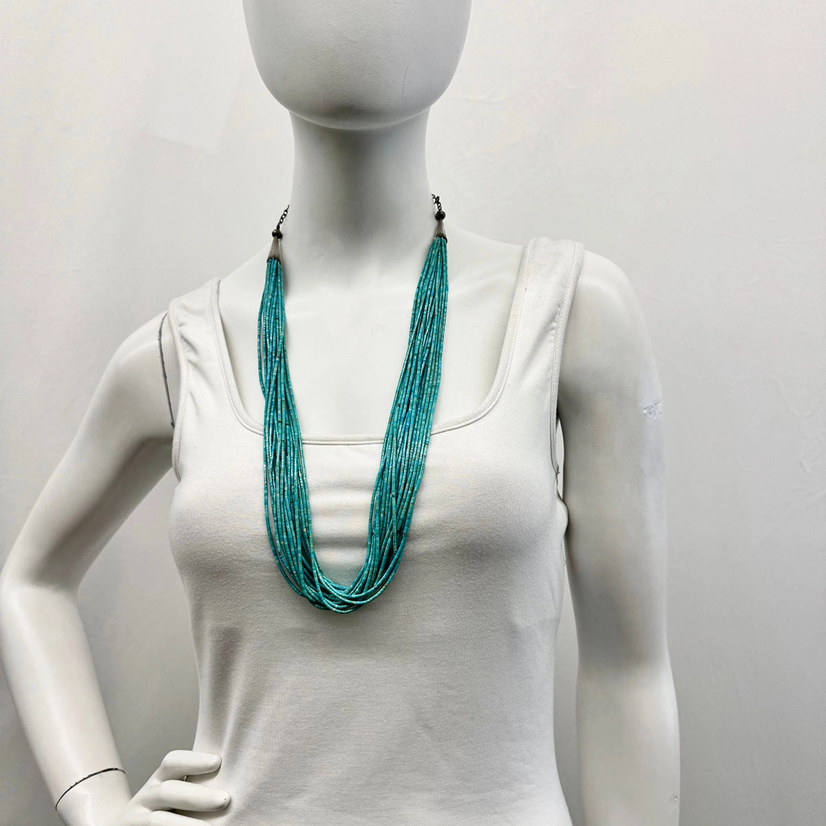 20 Strand Turquoise Heishi Necklace