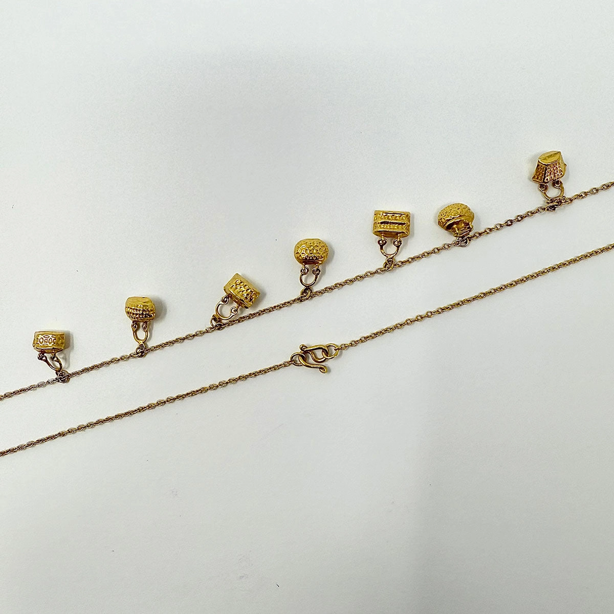 22K Gold 8 Charm  Necklace
