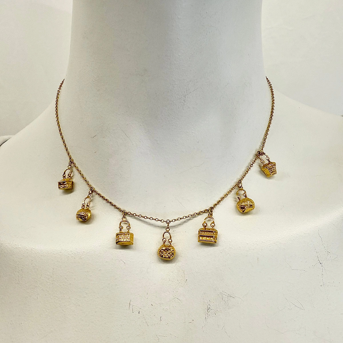 22K Gold 8 Charm  Necklace