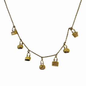 22K Gold 8 Charm  Necklace