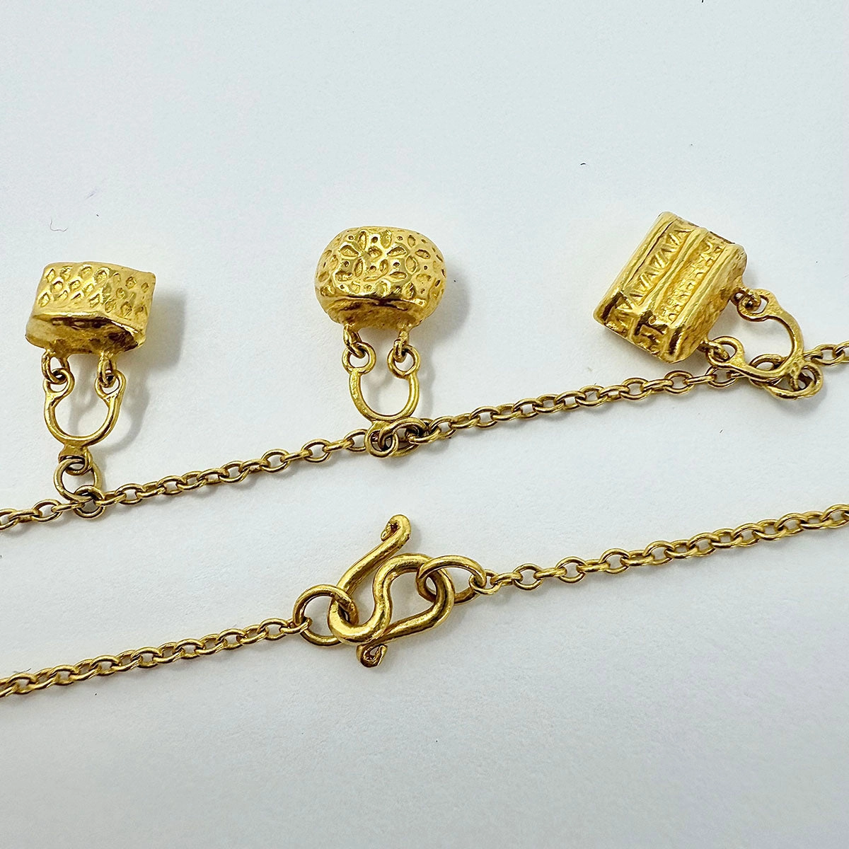 22K Gold 8 Charm  Necklace