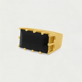 22K Yellow Gold Overlay Castle Ring