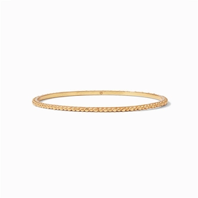 24K Yellow Gold Overlay 'Colette' Bead Bangle Bracelet