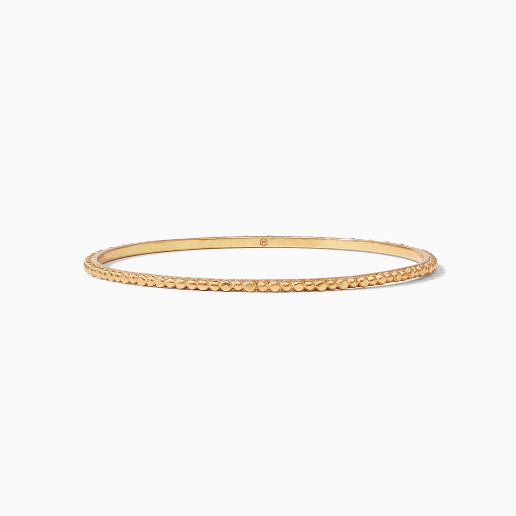 24K Yellow Gold Overlay 'Colette' Bead Bangle Bracelet