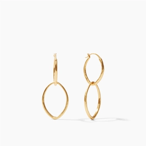 24K Yellow Gold Overlay 'Fleur-De-Lis' 2-In-1 Dangle Earrings