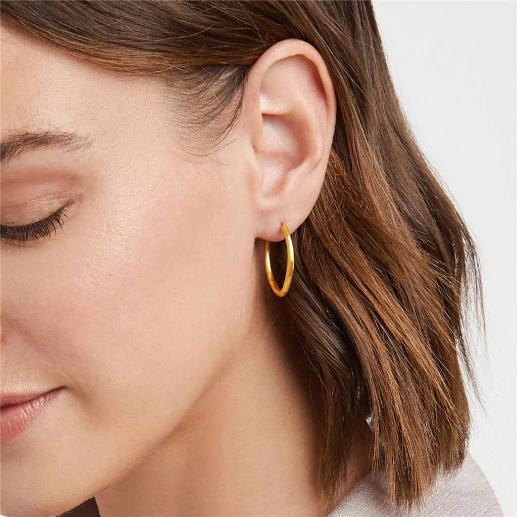 24K Yellow Gold Overlay 'Fleur-De-Lis' 2-In-1 Dangle Earrings