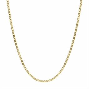 3.5mm 18K Gold IP Titanium Flat Curb Chain Necklace