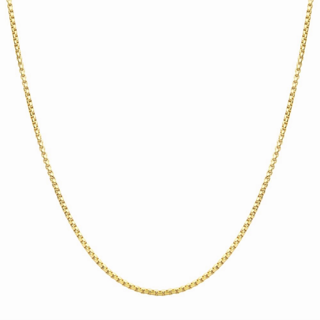 3mm 18K Gold IP Titanium Box Chain Necklace