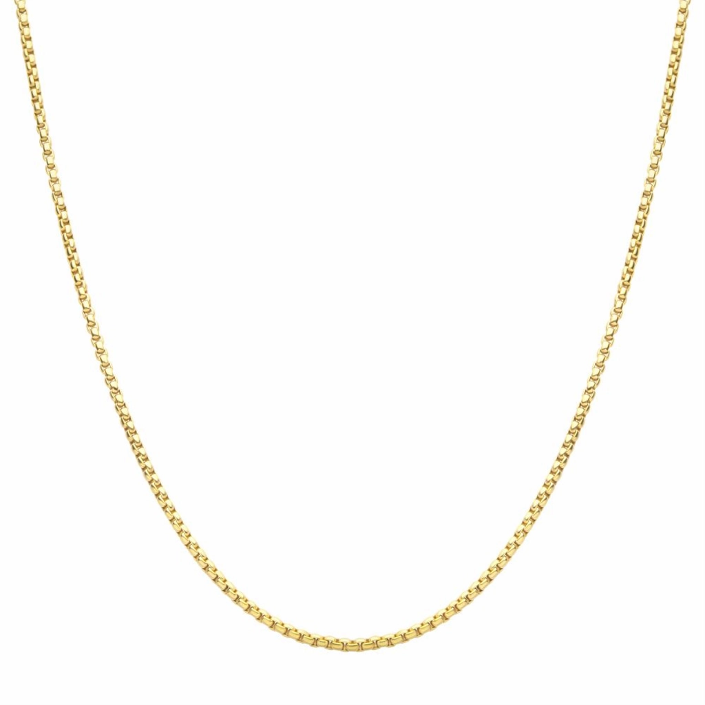 3mm 18K Gold IP Titanium Box Chain Necklace