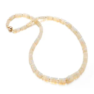 4-6mm Faceted Opal Disc Necklace