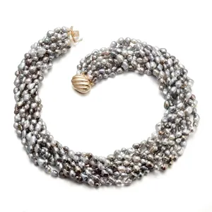 4-6mm Keshi Tahitian Pearl 9-Strand Twist Necklace