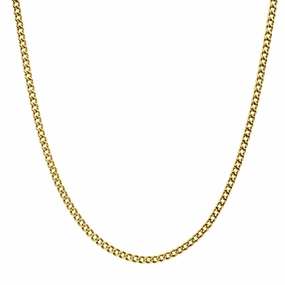 4.35mm 18K Gold IP Titanium Flat Curb Chain Necklace