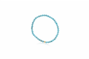 4mm Faceted Blue Howlite Bracelet With Gold Filled Finishing Bead