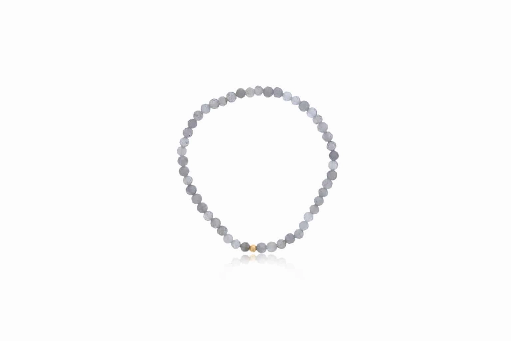 4mm Faceted Labradorite Bracelet With Gold Filled Finishing Bead