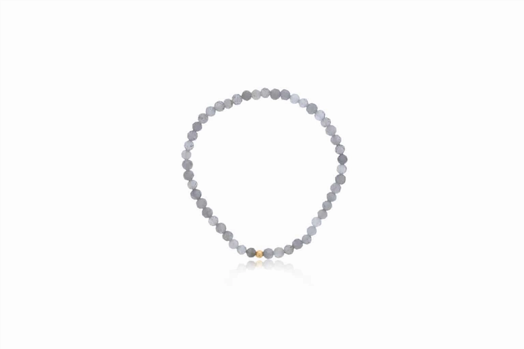 4mm Faceted Labradorite Bracelet With Gold Filled Finishing Bead