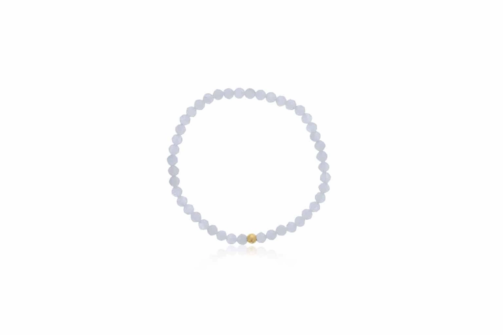 4mm Faceted Moonstone Bracelet With Gold Filled Finishing Bead