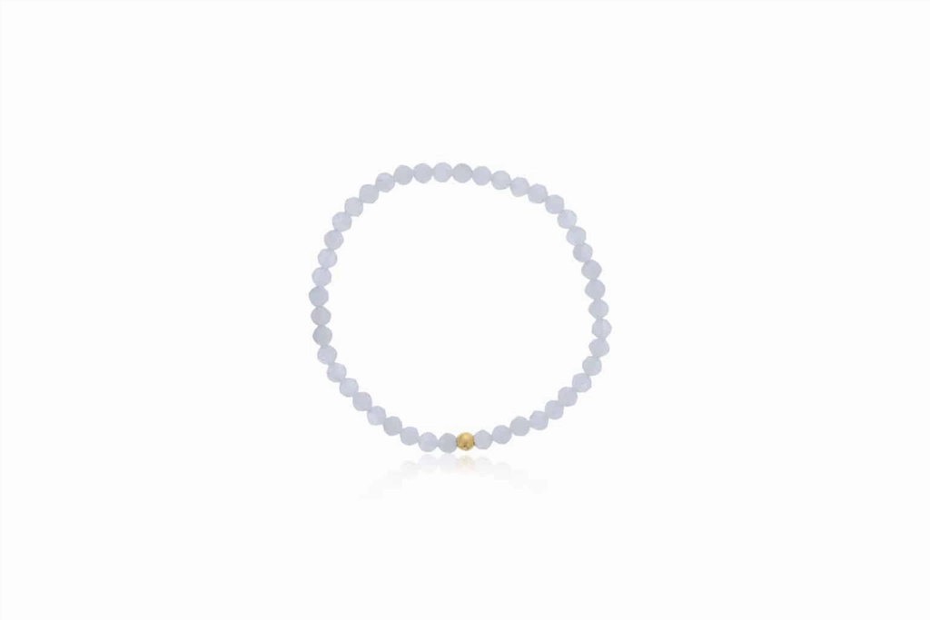 4mm Faceted Moonstone Bracelet With Gold Filled Finishing Bead