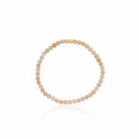 4mm Faceted Peach Moonstone Bracelet With Gold Filled Finishing Bead