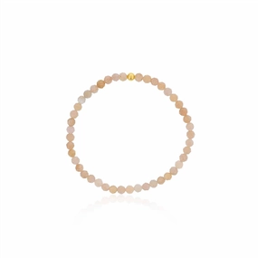 4mm Faceted Peach Moonstone Bracelet With Gold Filled Finishing Bead