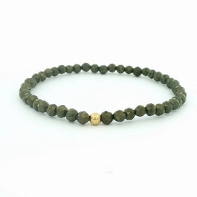 4mm Faceted Pyrite Bracelet With Gold Filled Finishing Bead