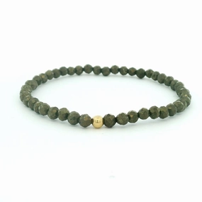 4mm Faceted Pyrite Bracelet With Gold Filled Finishing Bead