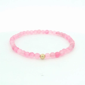 4mm Faceted Rose Quartz Bracelet With Gold Filled Finishing Bead