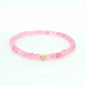 4mm Faceted Rose Quartz Bracelet With Gold Filled Finishing Bead