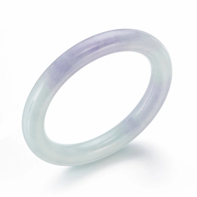 57mm Translucent Lavender-Green Jade Bangle