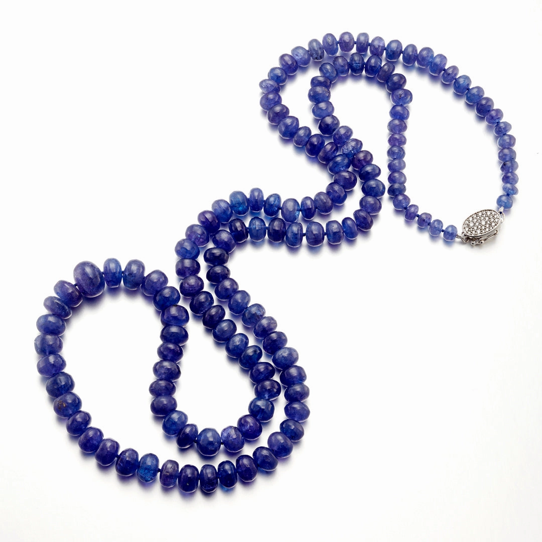 5-9mm Tanzanite Graduated Long Necklace